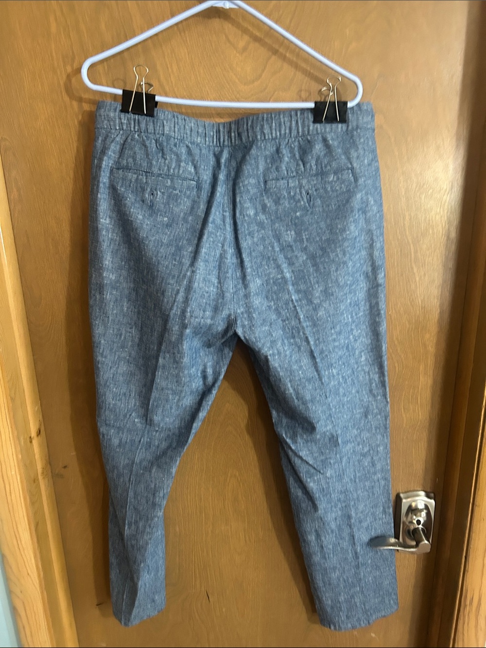 Light Blue Chambray Drawstring Pants - Picture 4 of 4